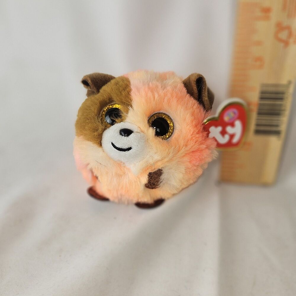 NEW 2021 TY Puffies MANDARIN the Dog (4 Inch) Stuffed Puff Ball Plush Toy MWMTs